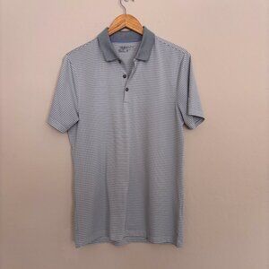 Nike Polo Golf Shirt Short Sleeve Blue White Stripe Men's Size Small